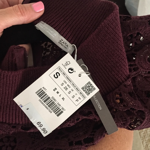 NWT Zara W&B Collection Burgundy Shorts Romper-S - Picture 5 of 5